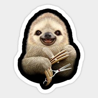 SLOTH THE BARBER Sticker